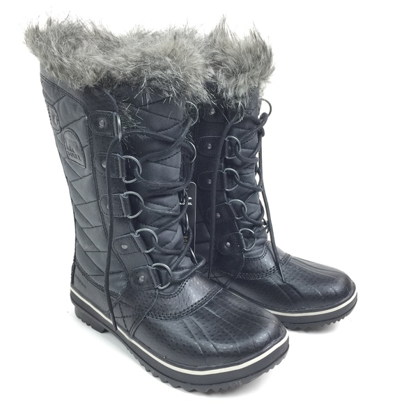 Sorel Shoes - Sorel Womens 6 Tofino II CVS Black Boots Faux Fur